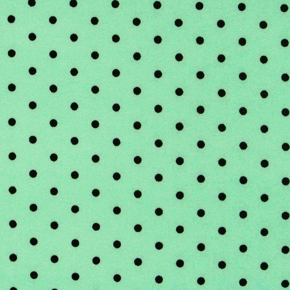 Stretch Twill Polka Dots Grün 4mm - Ribes y Casals