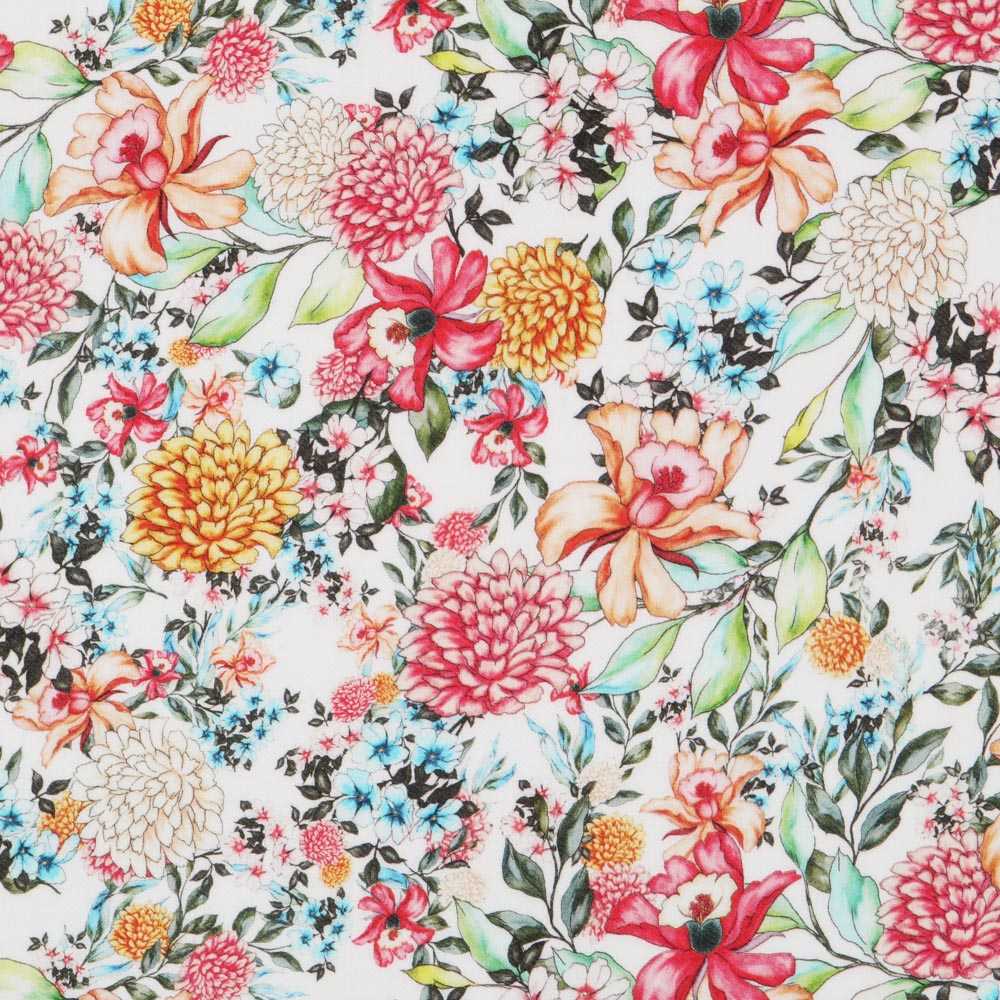 Twill Viskose Floral Mehrfarbig - Ribes y Casals