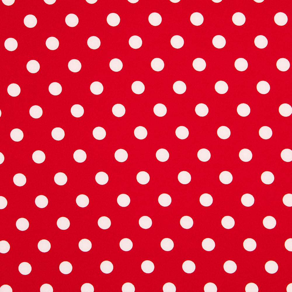 Rot gepunkteter Stretch-Twill - Ribes y Casals