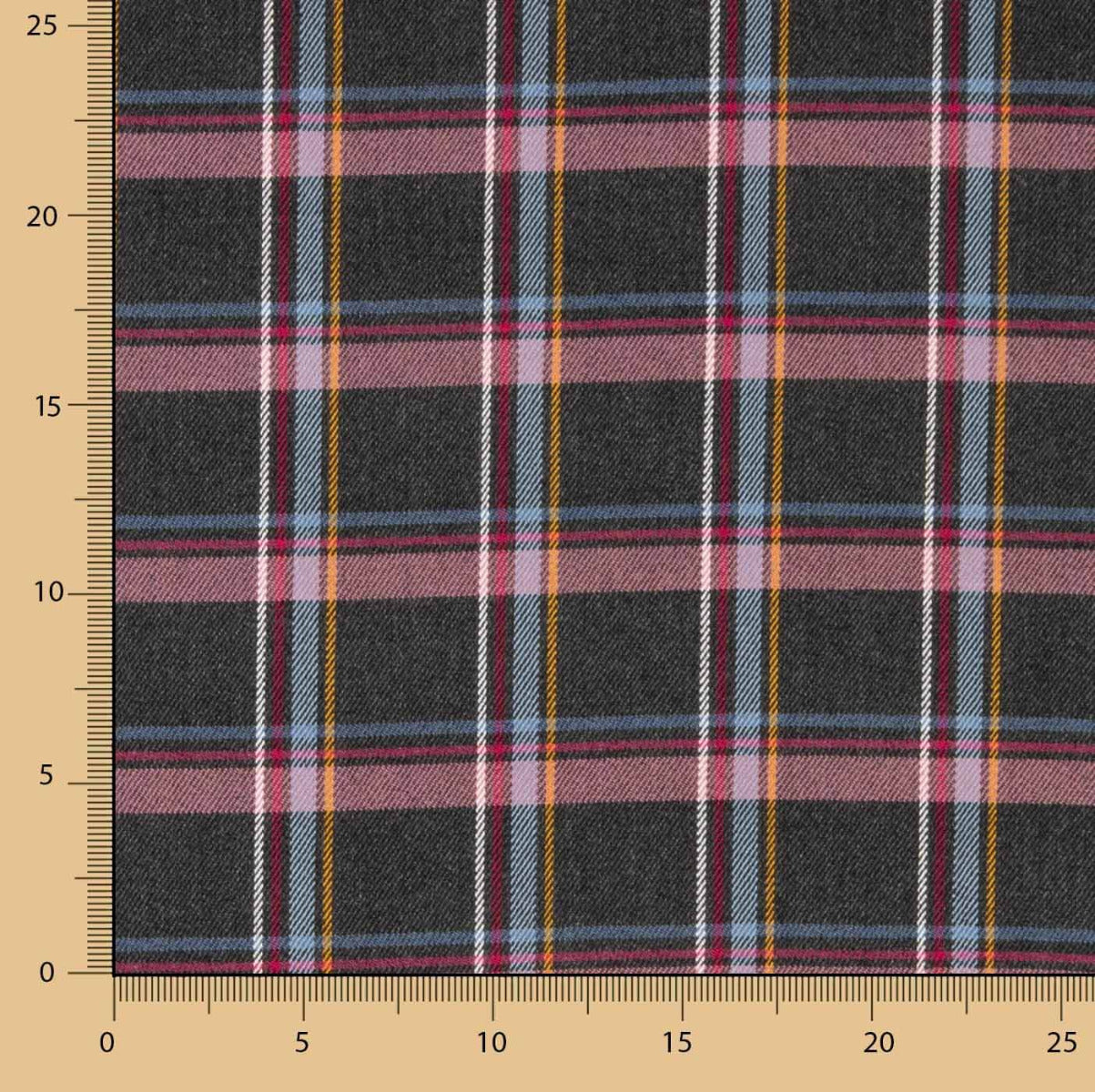 Tartan Cyclamen Stretch Twill - Ribes y Casals