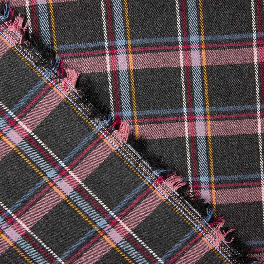 Tartan Cyclamen Stretch Twill - Ribes y Casals