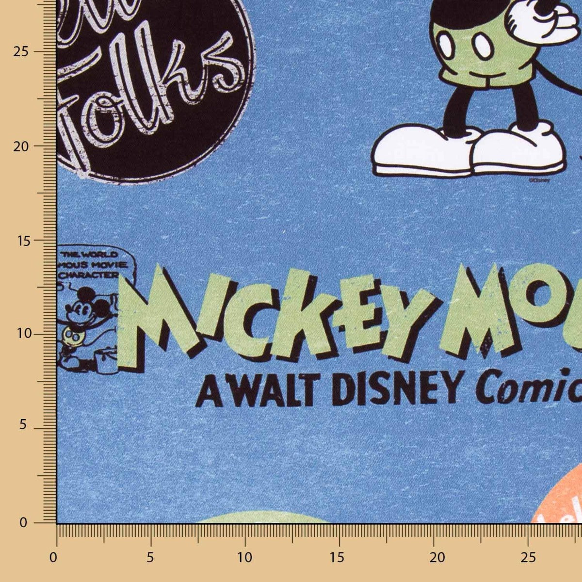 Bedruckter Mickey Twill Blue Denim - Ribes y Casals