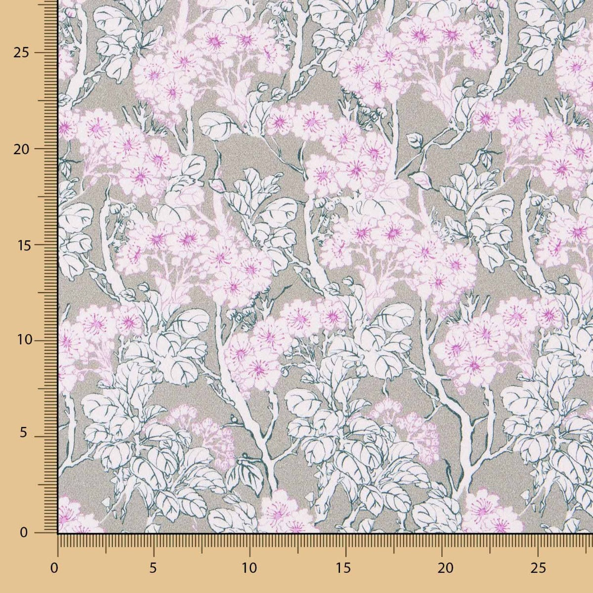 Twill Spandex Floral Rosa - Ribes y Casals