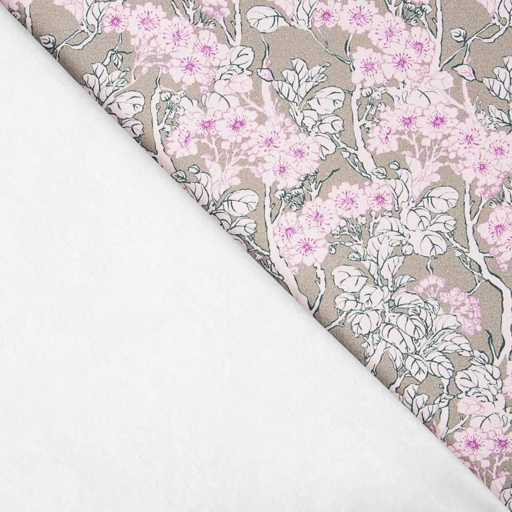 Twill Spandex Floral Rosa - Ribes y Casals