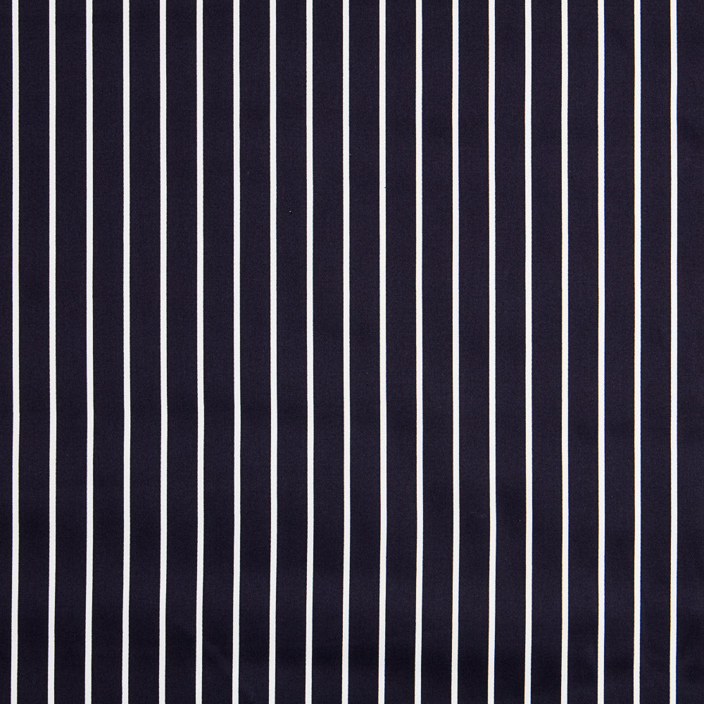 Satin Baumwolle Stretch Baumwolle Marine Streifen - Ribes y Casals