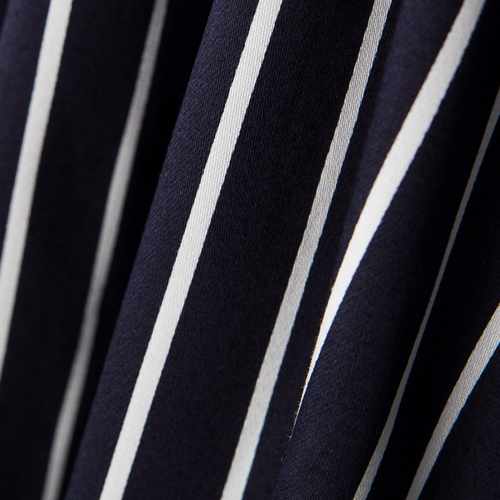 Satin Baumwolle Stretch Baumwolle Marine Streifen - Ribes y Casals