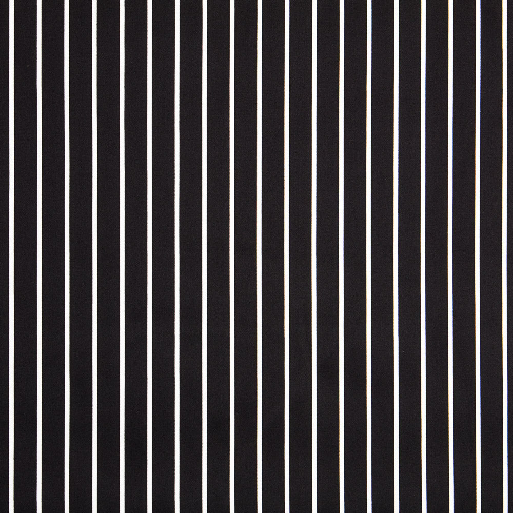 Satin Cotton Stretch Cotton Stripes Schwarz - Ribes y Casals