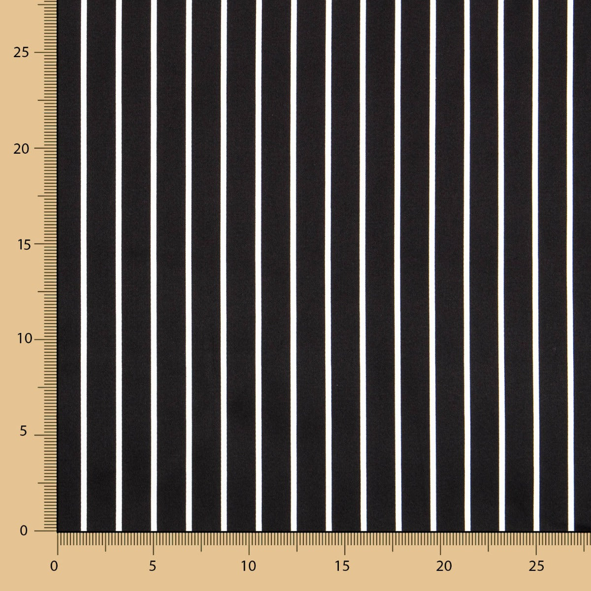 Satin Cotton Stretch Cotton Stripes Schwarz - Ribes y Casals