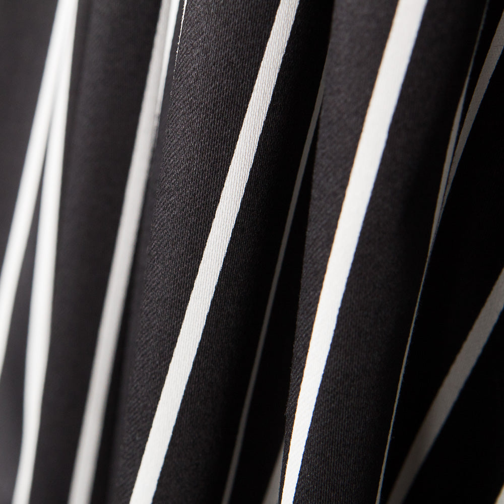 Satin Cotton Stretch Cotton Stripes Schwarz - Ribes y Casals