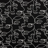 Satin Cotton Gedruckte Porträts Schwarzer Hintergrund - Ribes y Casals