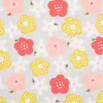 Satin Baumwolle Floral Grau - Ribes y Casals