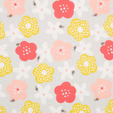 Satin Baumwolle Floral Grau - Ribes y Casals