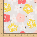 Satin Baumwolle Floral Grau - Ribes y Casals