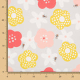 Satin Baumwolle Floral Grau - Ribes y Casals