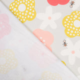 Satin Baumwolle Floral Grau - Ribes y Casals
