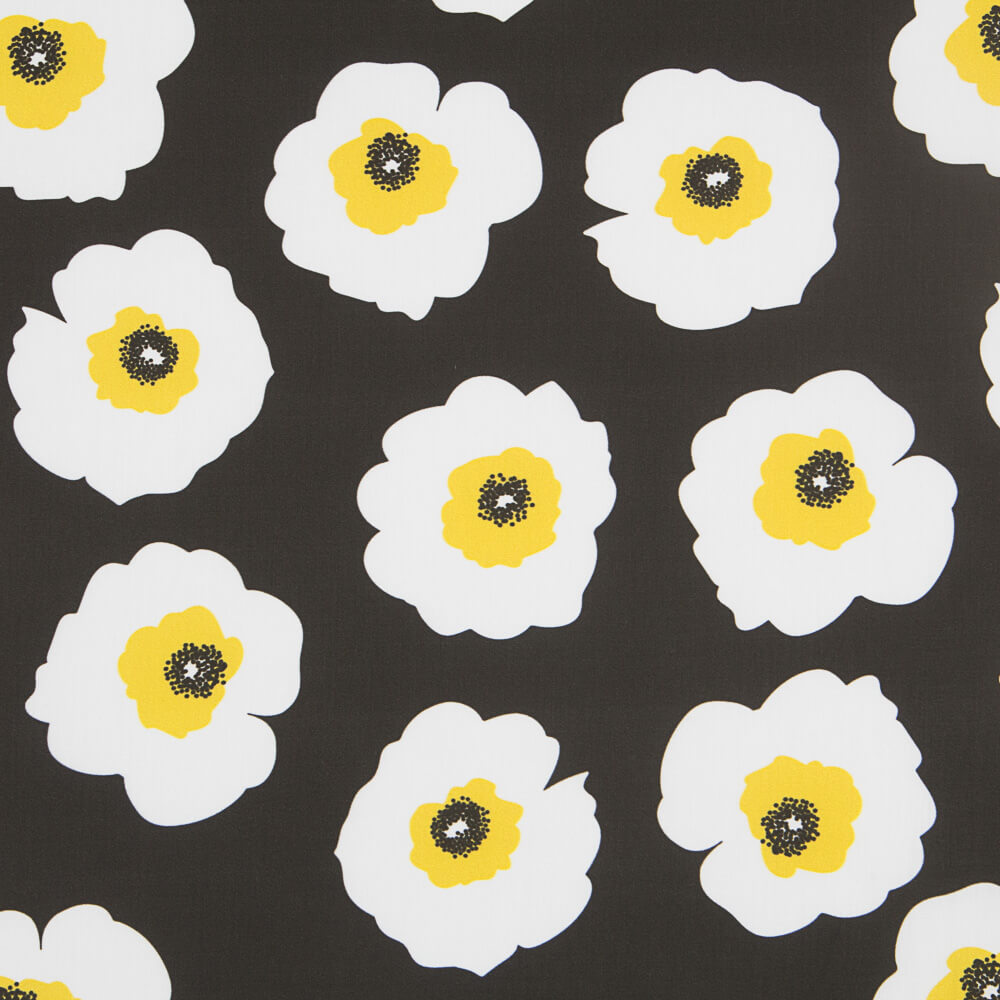 Satin Cotton Maxi Flower Schwarz - Ribes y Casals