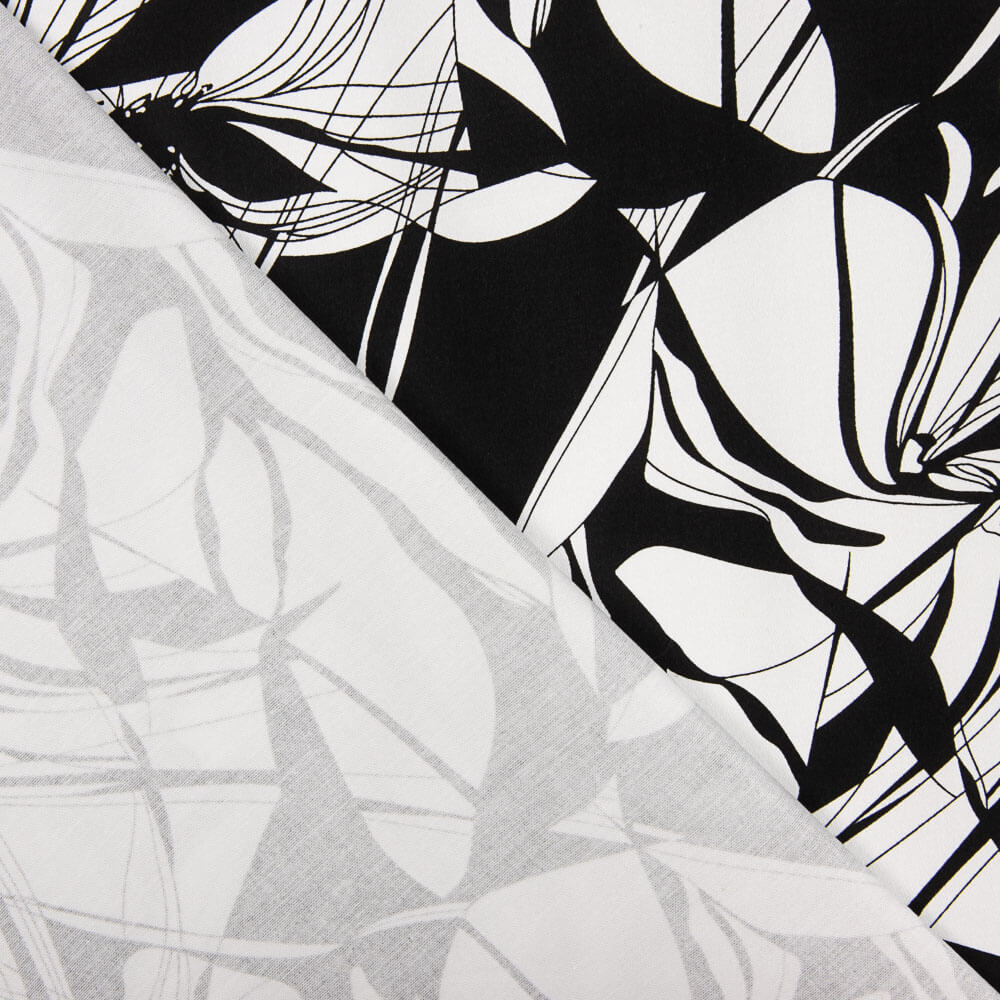 Satin Cotton Print Schwarz-Weiß - Ribes y Casals