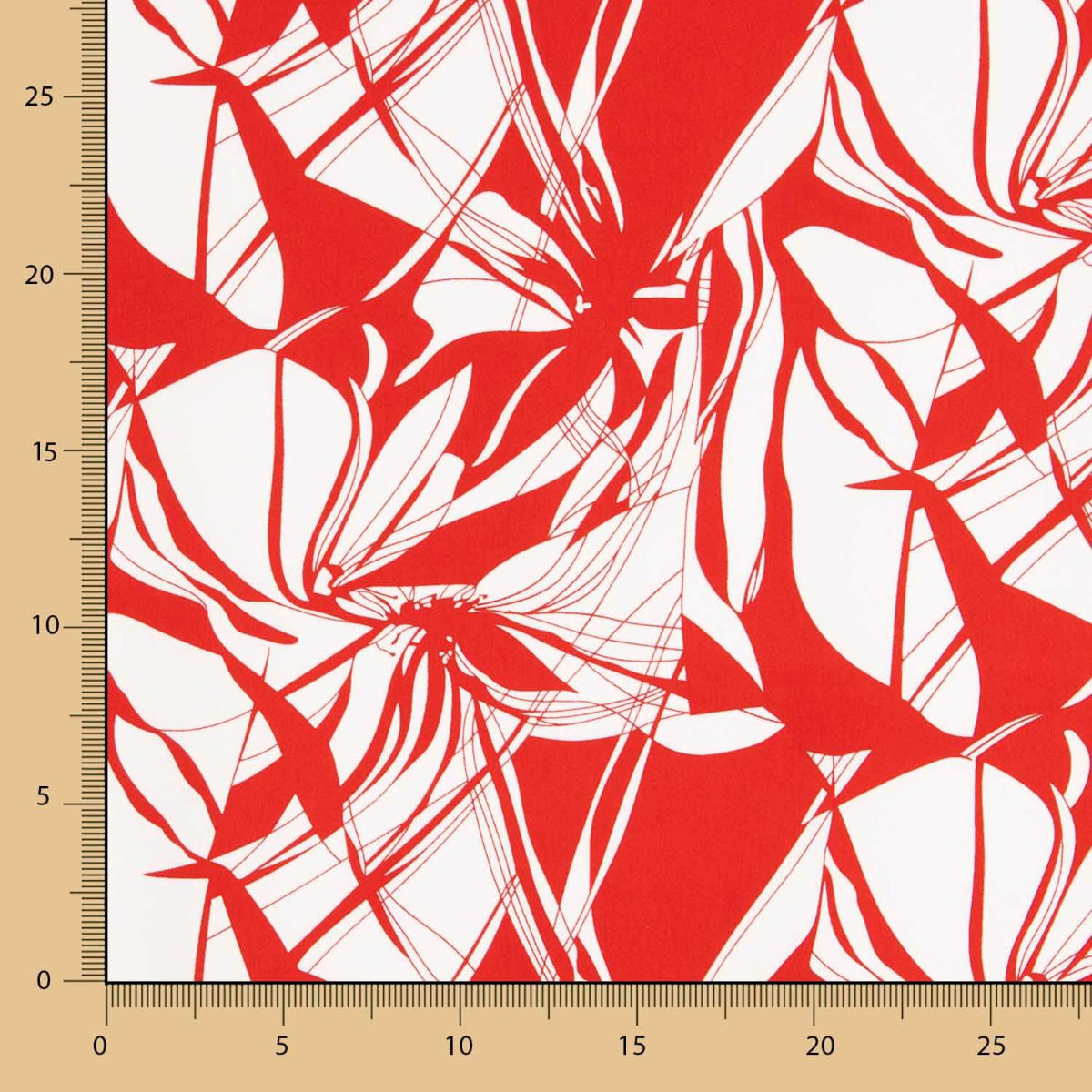 Satin Cotton Print Rot-Weiß - Ribes y Casals