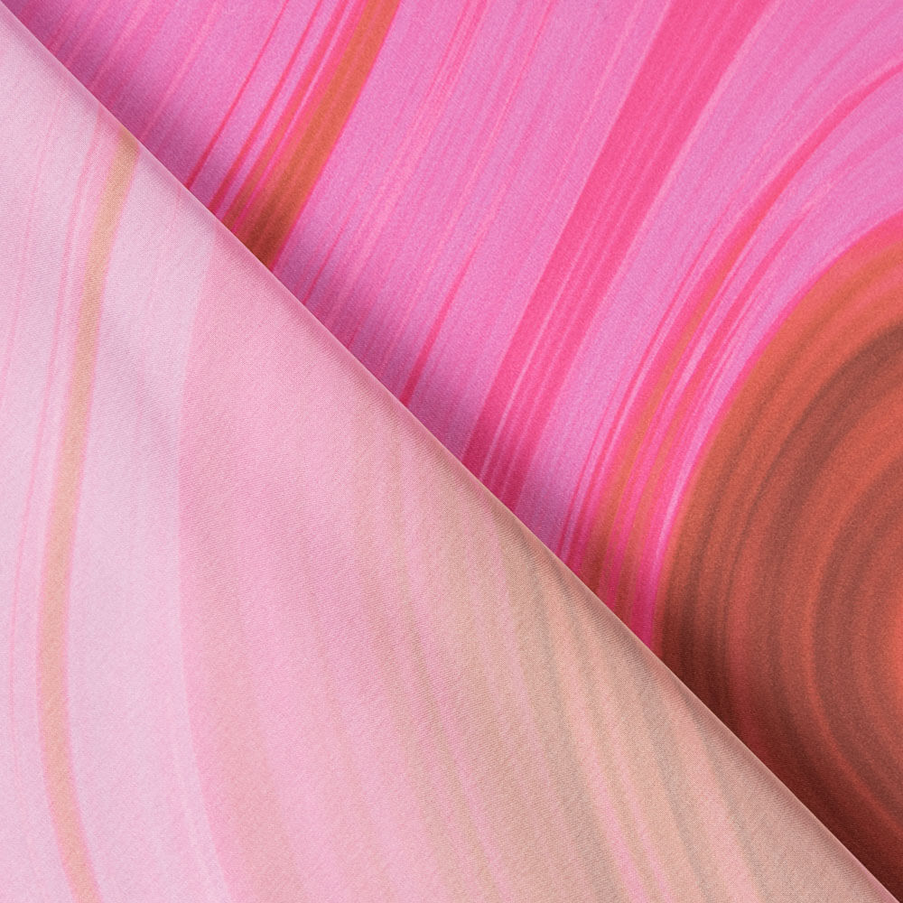 Fuchsia Abstrakter Druck Satin - Ribes y Casals
