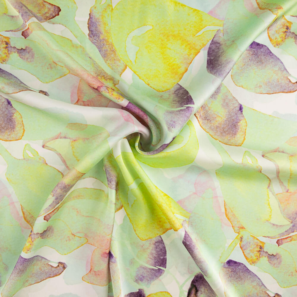 Limone Aquarell bedruckter Satin - Ribes y Casals