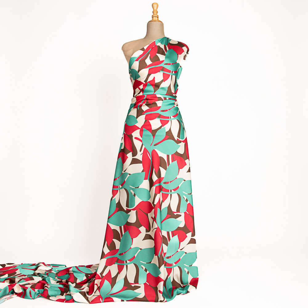 Satin mit zweifarbigem Dschungeldruck - Ribes y Casals
