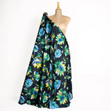 Bedruckte Satin Bilma Schwarz - Ribes y Casals