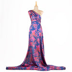 Bombayblauer bedruckter Satin - Ribes y Casals