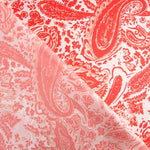Satinstoff mit Coral Kashmir Print 120 x 140 cm. - Ribes y Casals