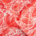 Satinstoff mit Coral Kashmir Print 120 x 140 cm. - Ribes y Casals