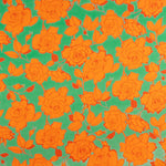 Satin Blumendruck Caipi Orange - Ribes y Casals