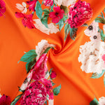Orangefarbener Cretonne-Drucksatin - Ribes y Casals