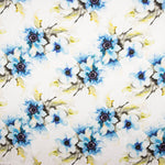 Satinblauer Blumendruck Kunst - Ribes y Casals