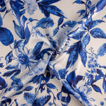 Satin Floral Print Blau - Ribes y Casals