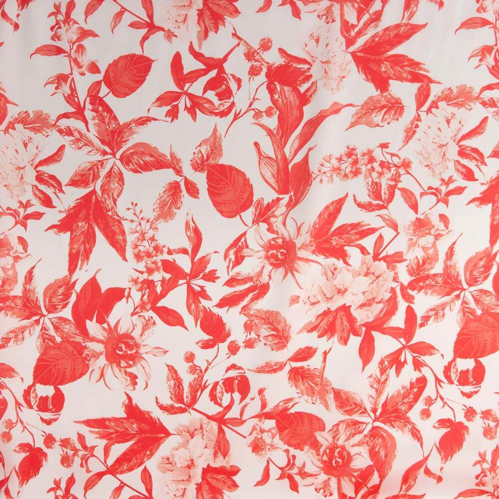 Satin Floral Coral Druck - Ribes y Casals