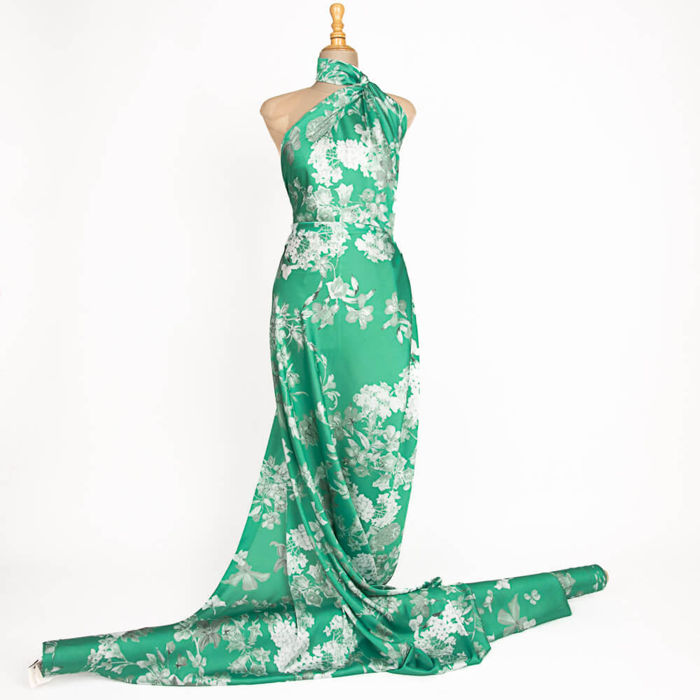Satin Print Kimono Mint - Ribes y Casals