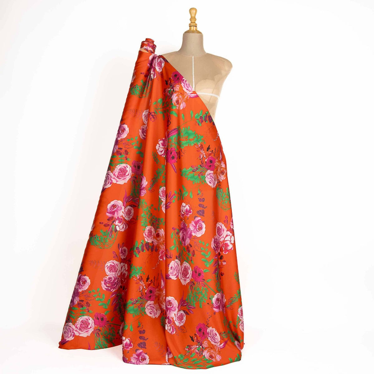 Liana Koralle Bedruckter Satin - Ribes y Casals