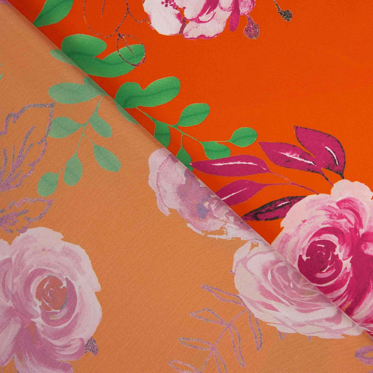 Liana Koralle Bedruckter Satin - Ribes y Casals