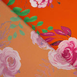 Liana Koralle Bedruckter Satin - Ribes y Casals