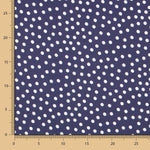 Marineblauer gepunkteter bedruckter Satin - Ribes y Casals