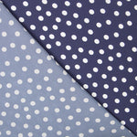 Marineblauer gepunkteter bedruckter Satin - Ribes y Casals