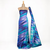 Blauer Marmordruck Satin - Ribes y Casals