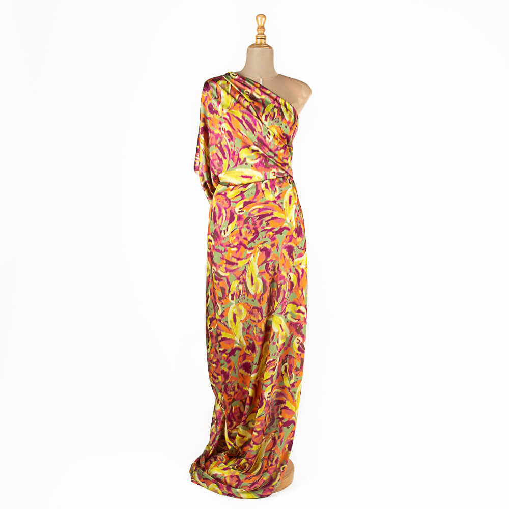 Bedruckter Satin Mysore Gelb - Ribes y Casals
