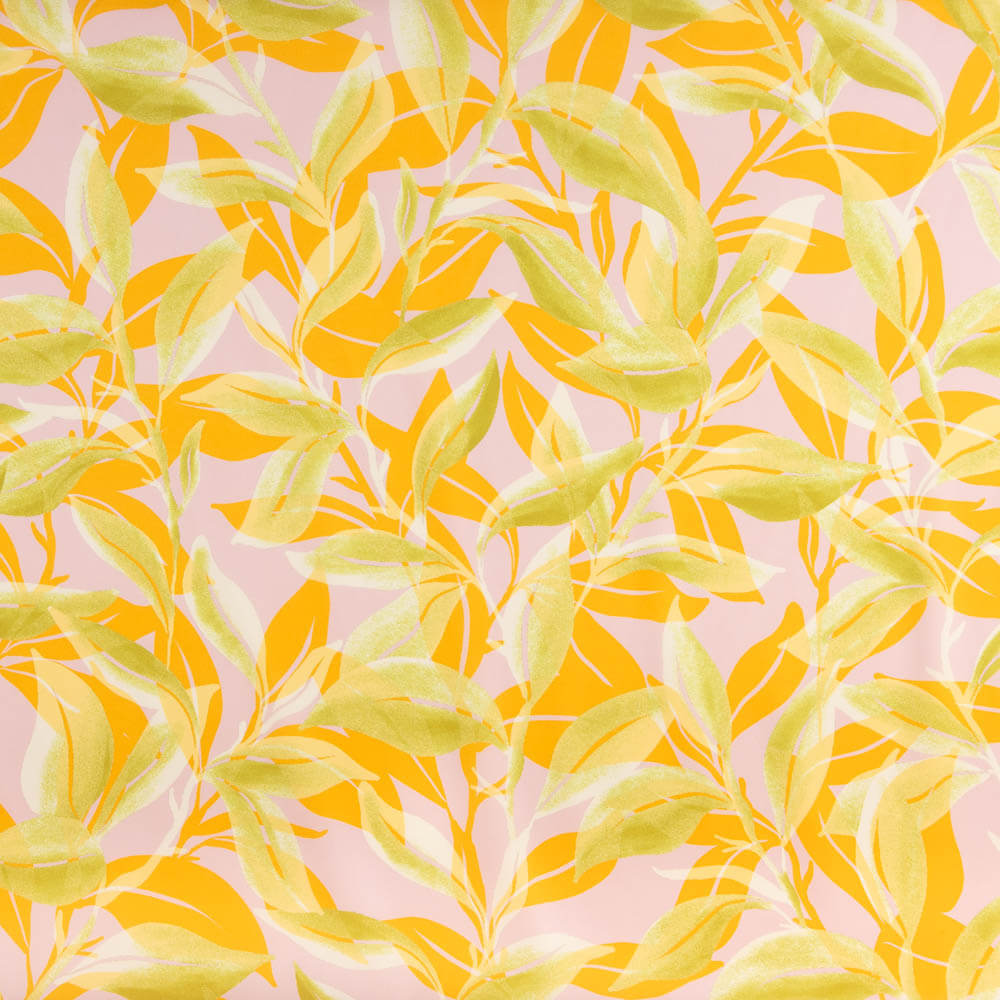 Satin Palme Print Rosa - Ribes y Casals