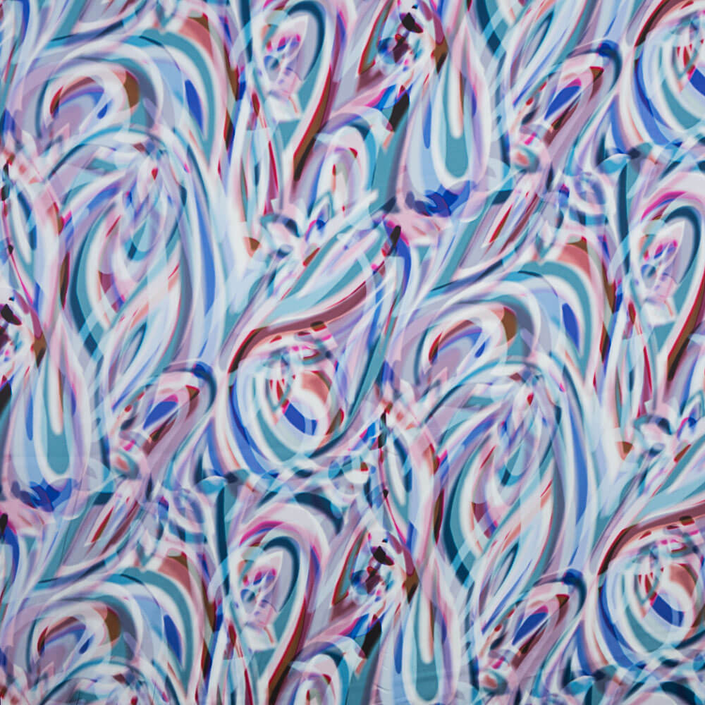 Satin Print Blau Pinselstriche - Ribes y Casals