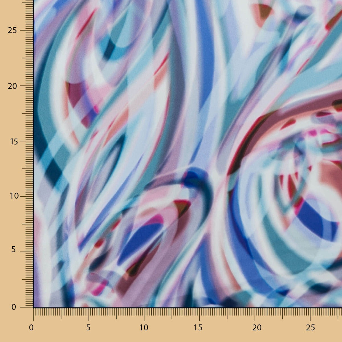 Satin Print Blau Pinselstriche - Ribes y Casals