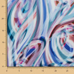 Satin Print Blau Pinselstriche - Ribes y Casals