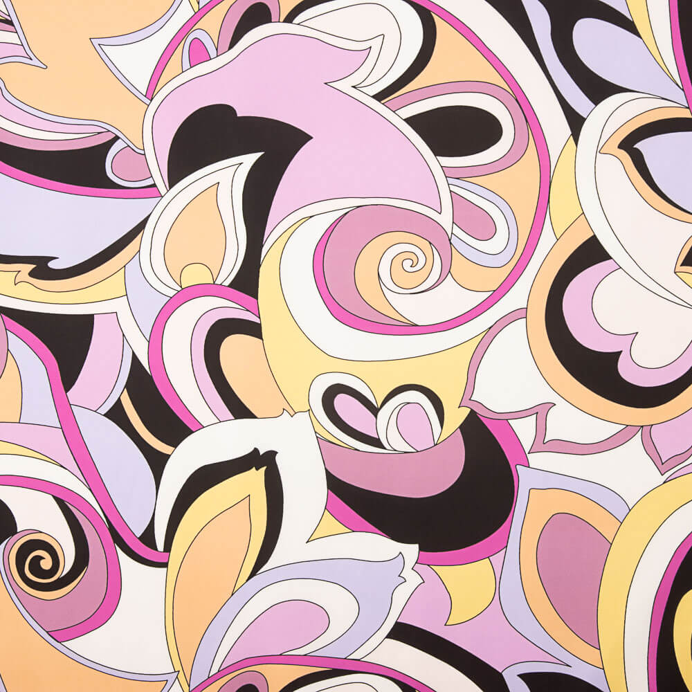 Mauve Pucci Bedruckter Satin - Ribes y Casals