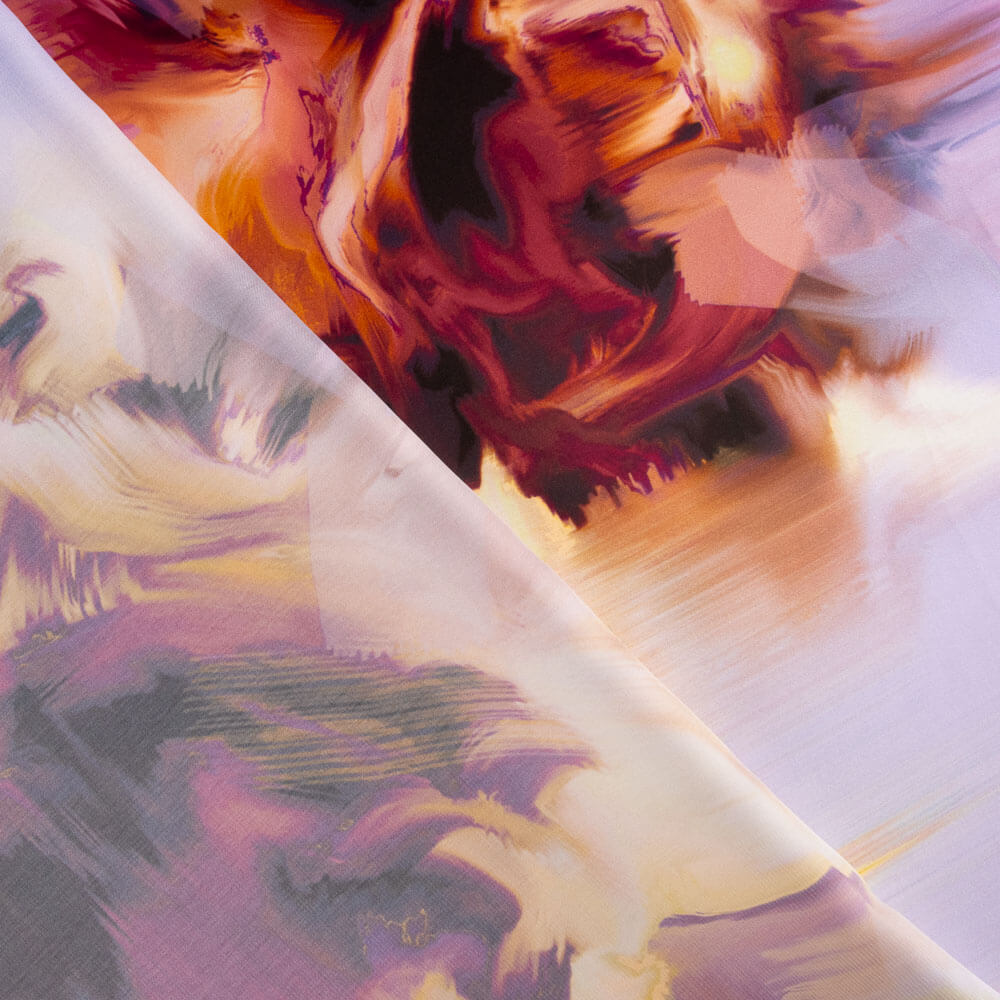 Satin Splash Print Lila - Ribes y Casals