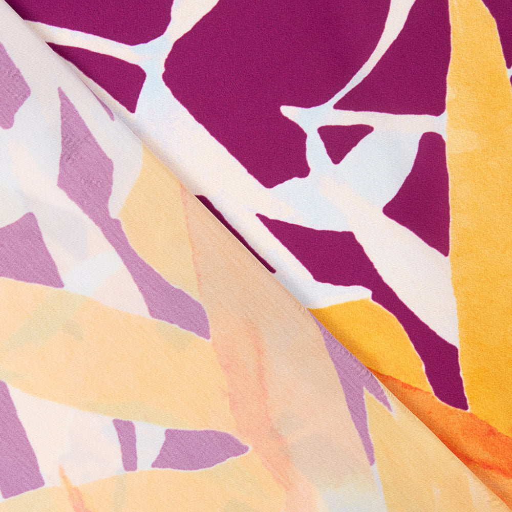 Satin Tropical Print Orange - Ribes y Casals