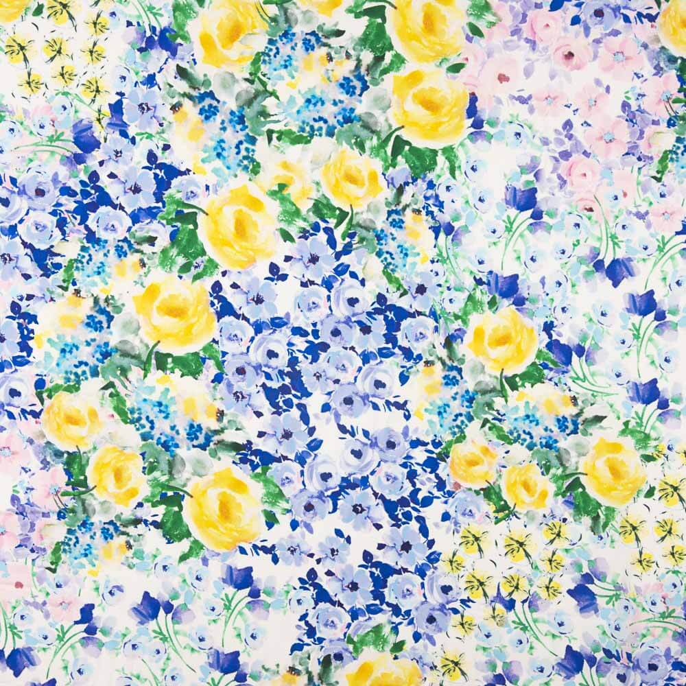 Satin Floral Gelb - Ribes y Casals